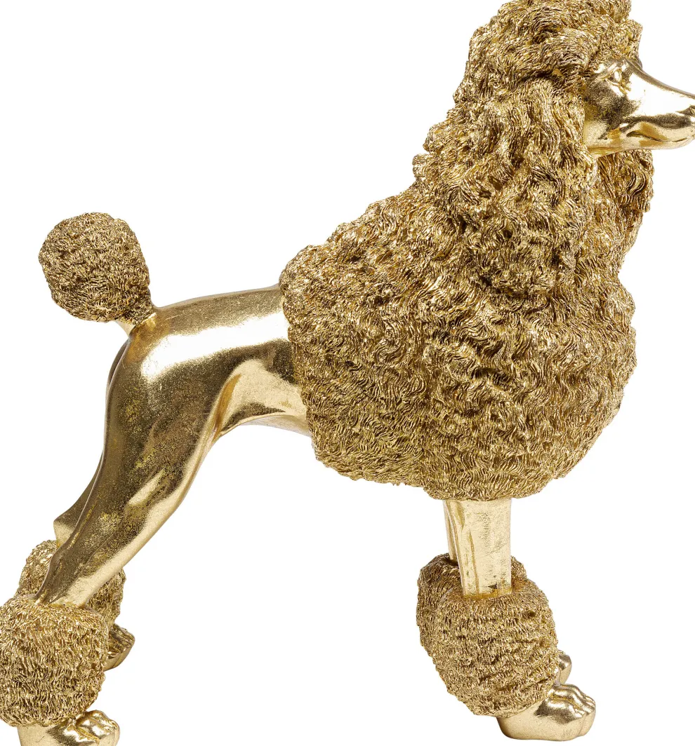 Decofiguur Mrs Poodle Gold 34cm