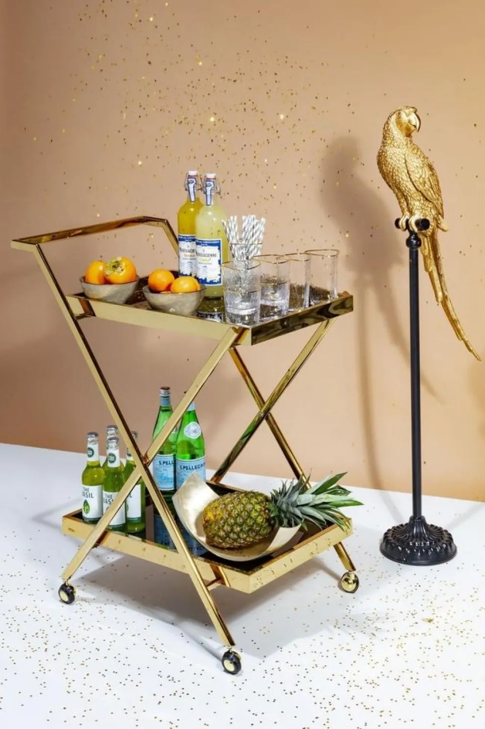 Decofiguur Parrot Goud