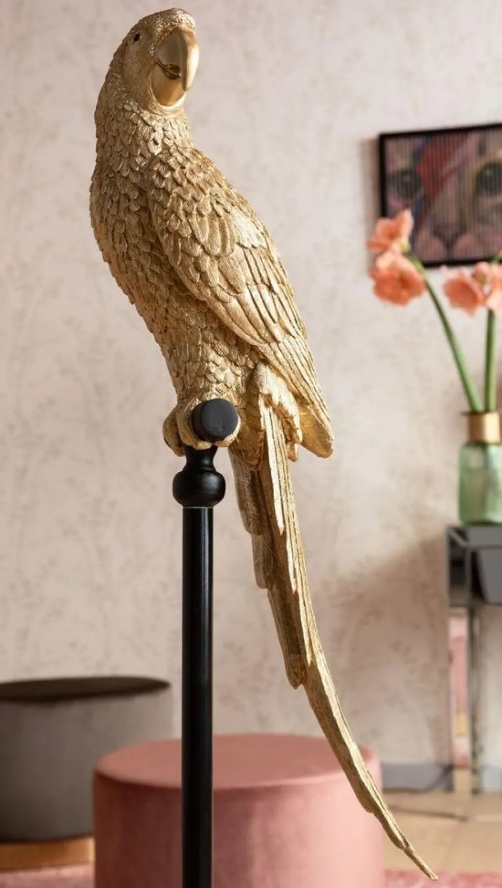 Decofiguur Parrot Goud