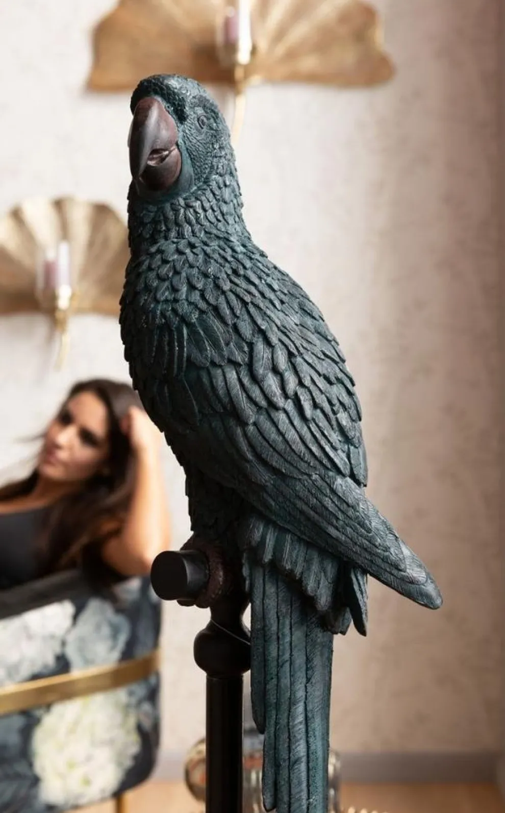 Decofiguur Parrot Petrol