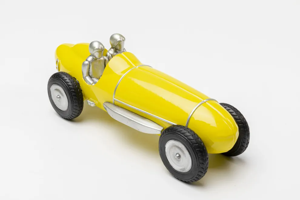 Decofiguur Racing Car Yellow 9cm
