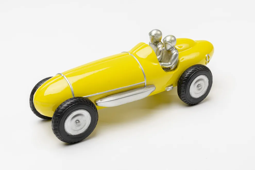 Decofiguur Racing Car Yellow 9cm