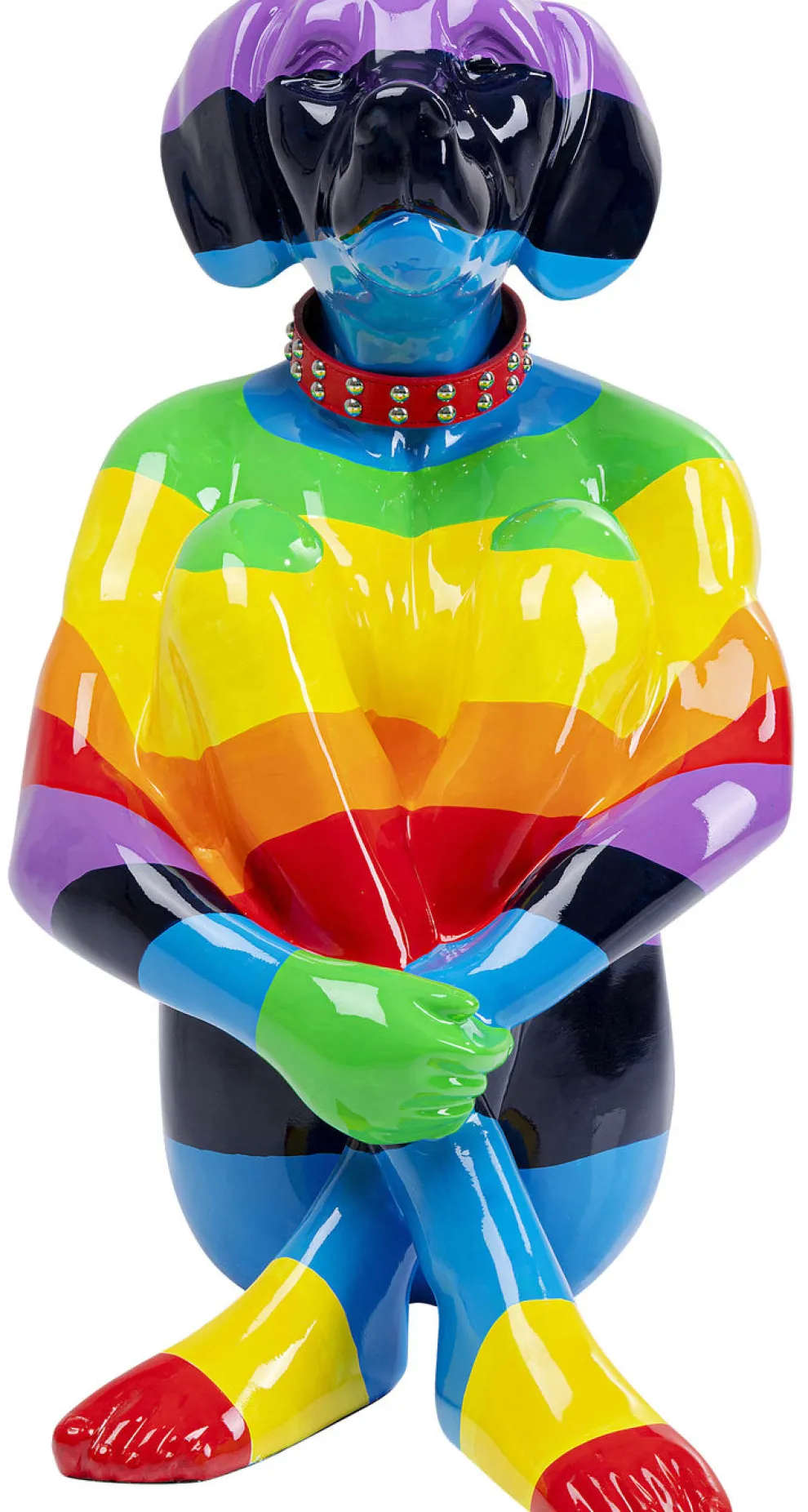 Decofiguur Sitting Dog Regenboog 80cm