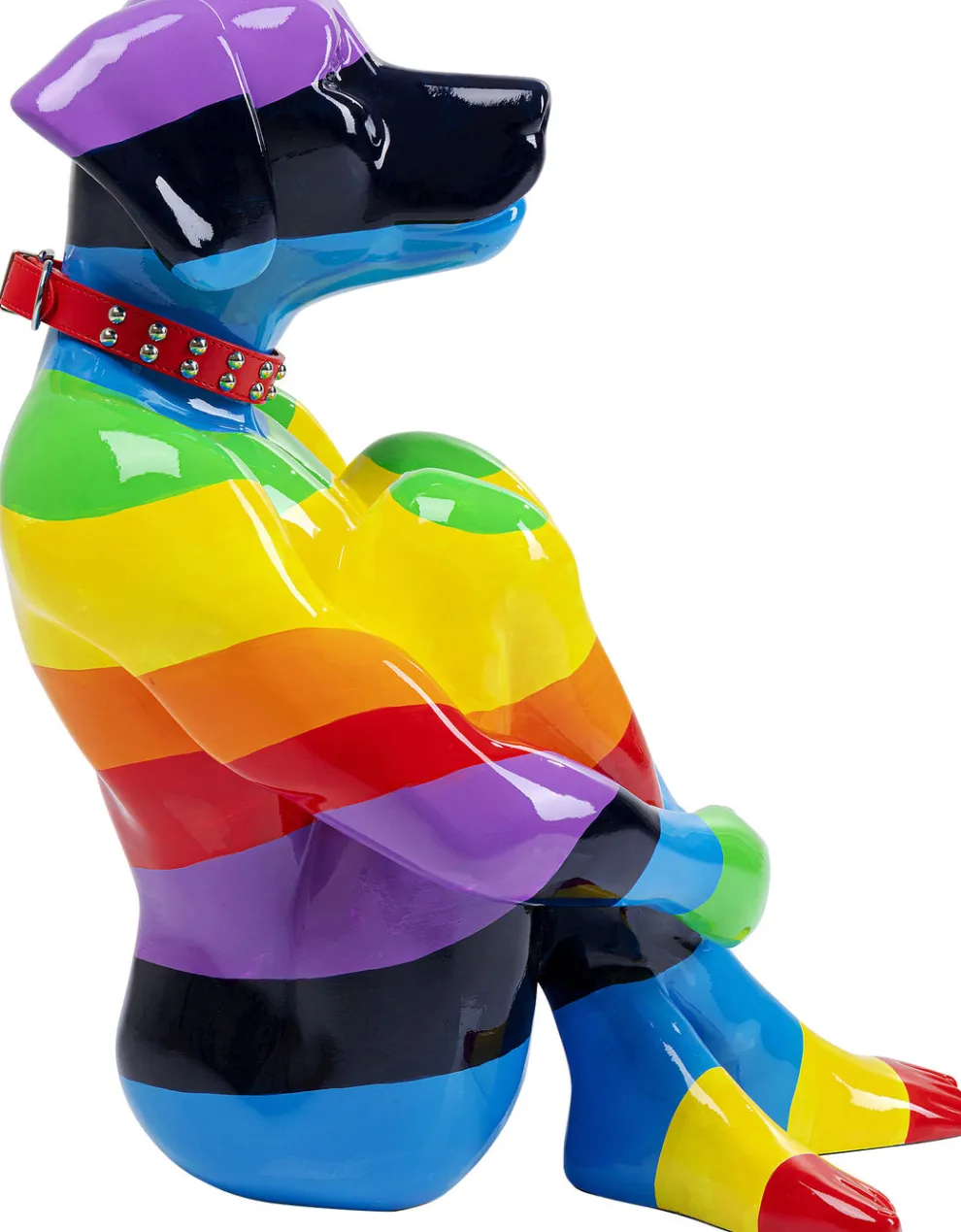 Decofiguur Sitting Dog Regenboog 80cm