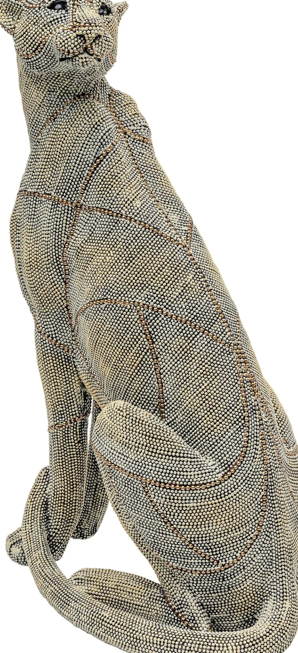 Decofiguur Sitting Leopard Pearls 42cm