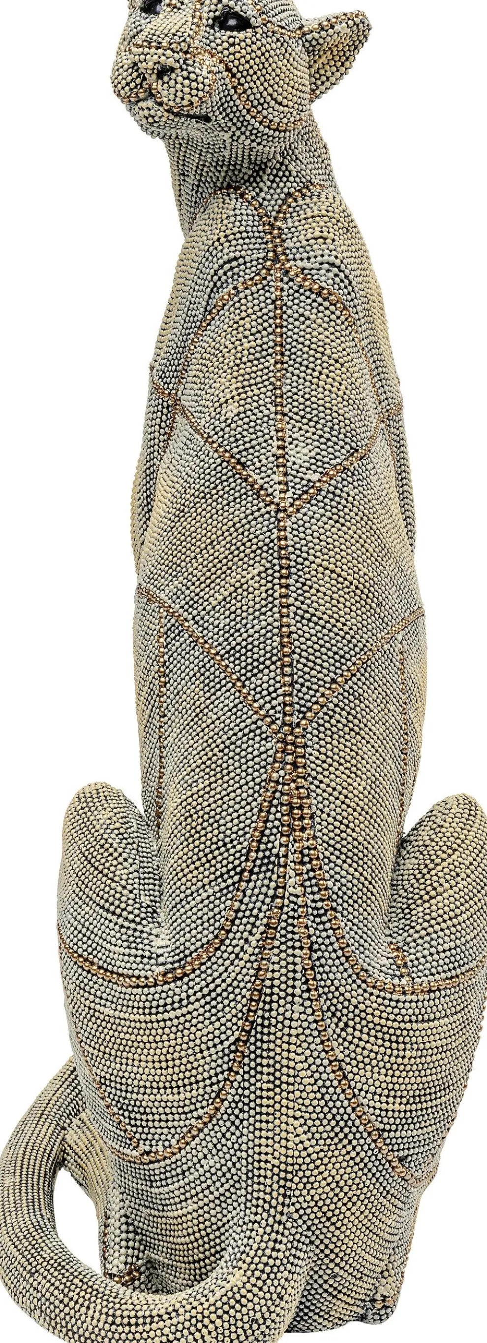 Decofiguur Sitting Leopard Pearls 42cm
