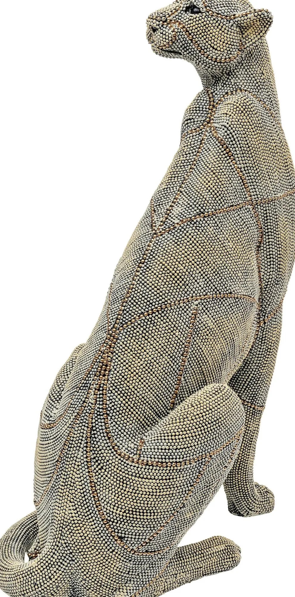 Decofiguur Sitting Leopard Pearls 42cm