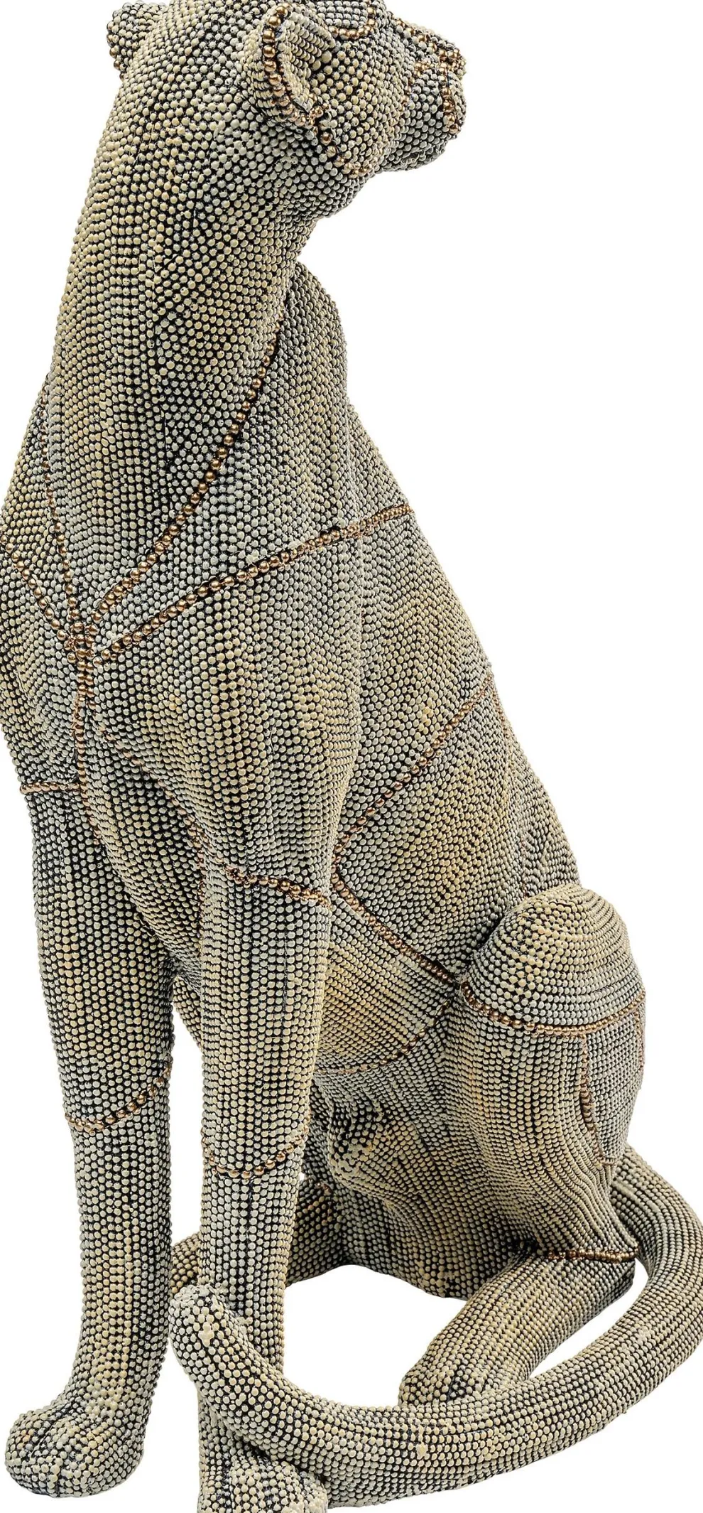 Decofiguur Sitting Leopard Pearls 42cm