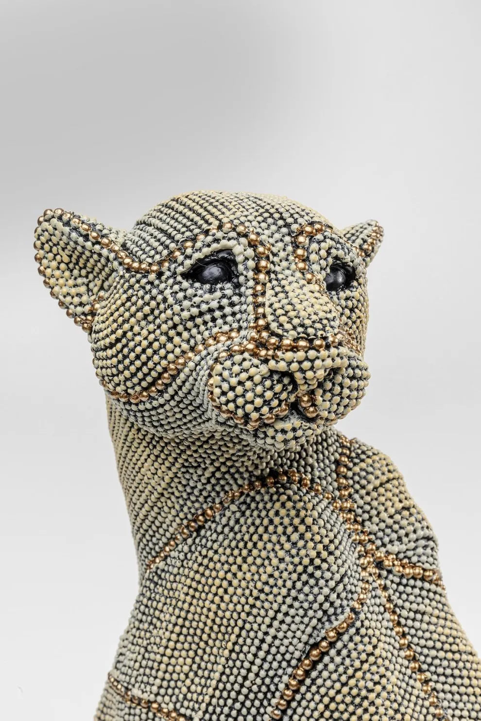 Decofiguur Sitting Leopard Pearls 42cm