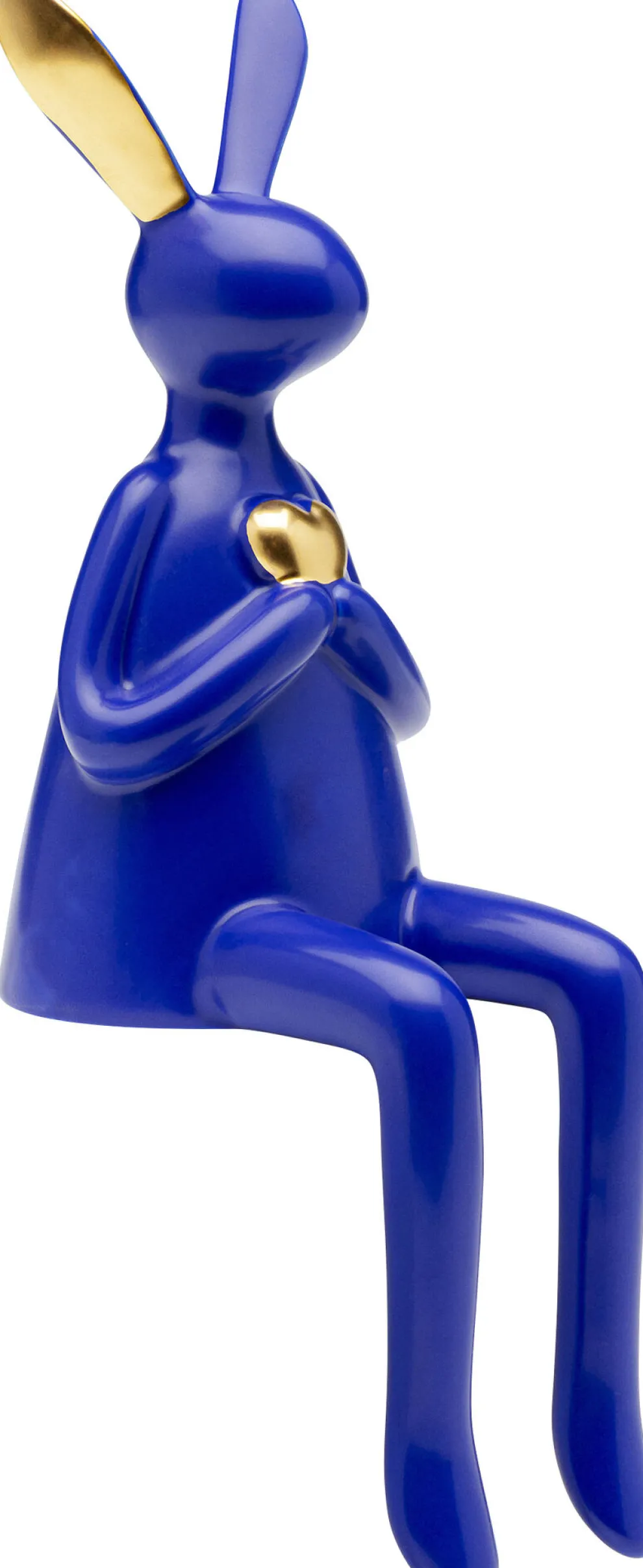 Decofiguur Sitting Rabbit Heart Blue 29cm