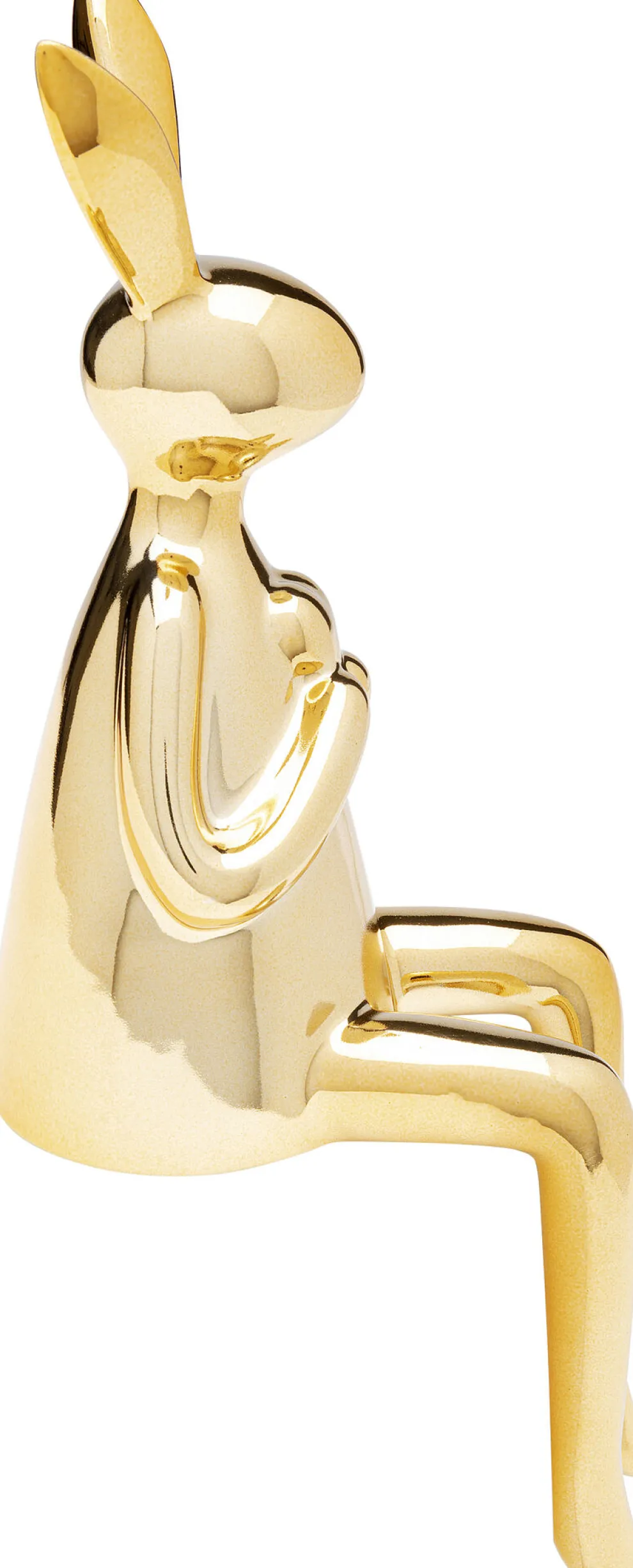 Decofiguur Sitting Rabbit Heart Gold 29cm