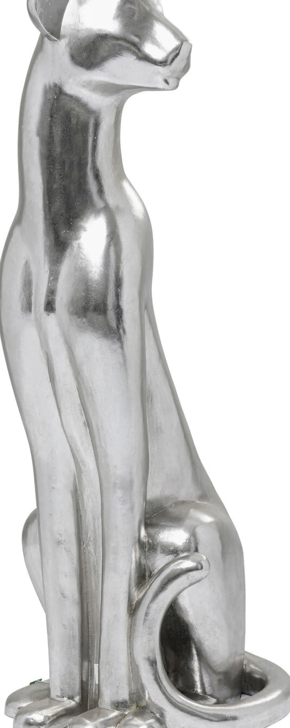 Decofiguur Sitting Leopard Silver 150cm