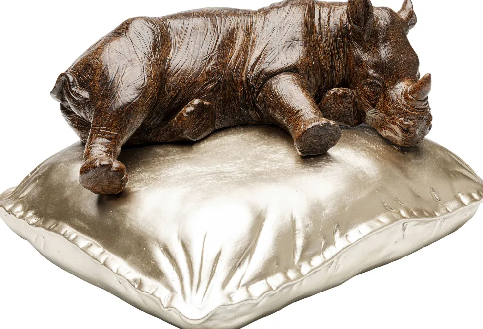 Decofiguur Sleeping Rhino 37cm