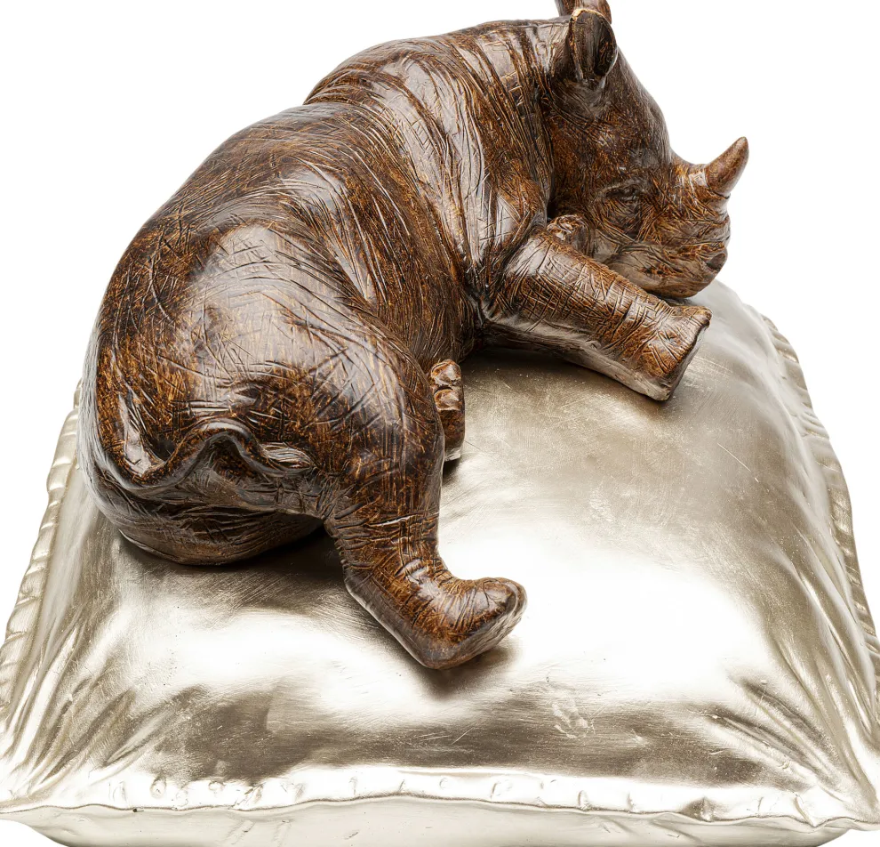 Decofiguur Sleeping Rhino 37cm