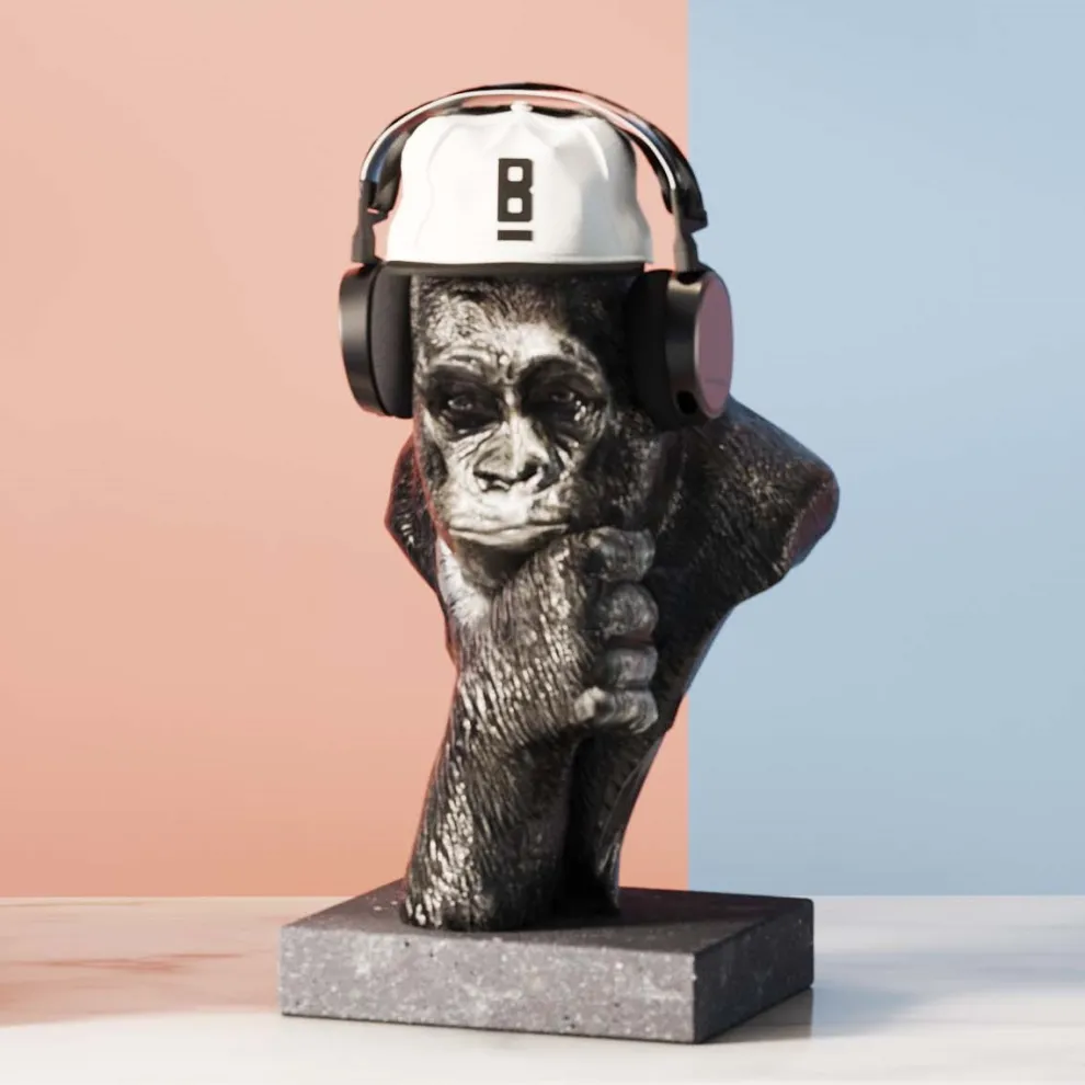 Decofiguur Thinking Gorilla Head