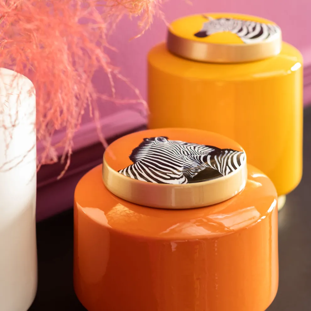 Decoratiepot Zebra Geel 25cm