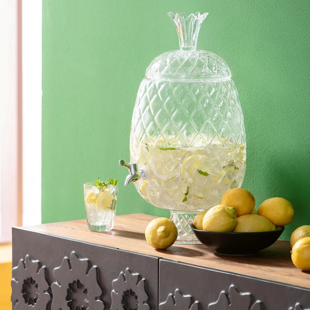 Drink Dispenser Pineapple Clear (2-delig)