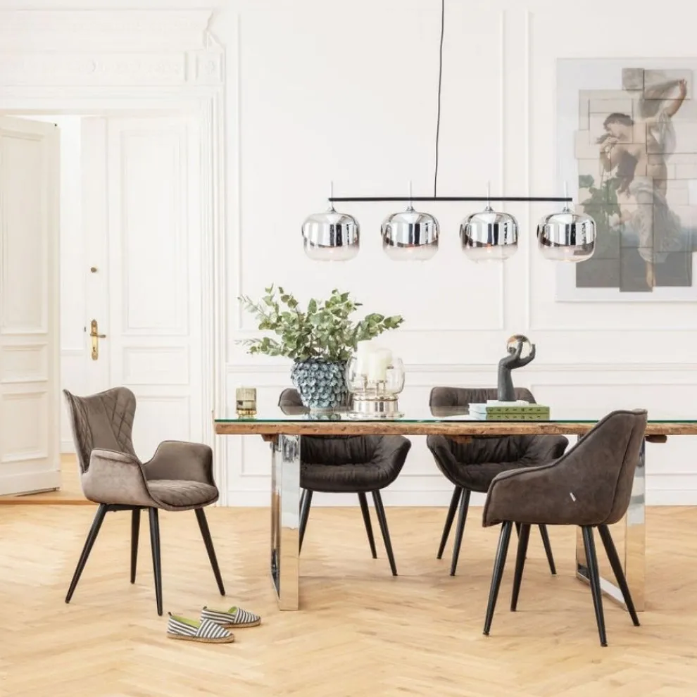 Eetkamerstoel Black Marshall Fluweel Grijs