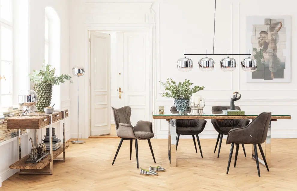 Eetkamerstoel Black Marshall Fluweel Grijs