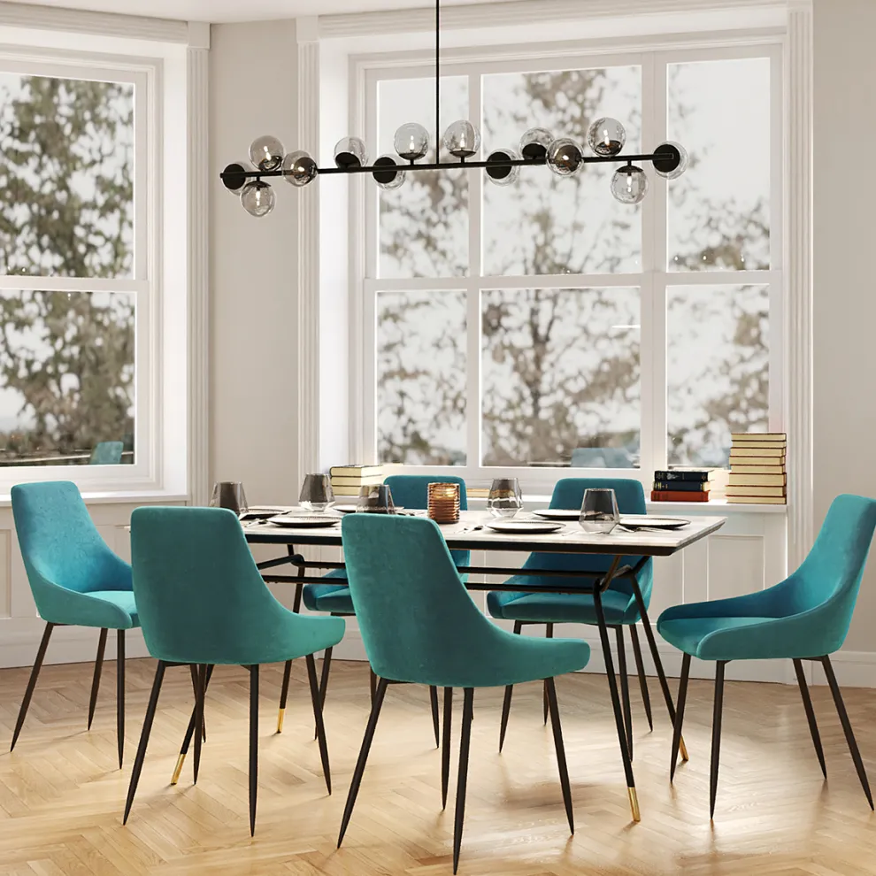 Eetkamerstoel East Side Petrol-Blauw