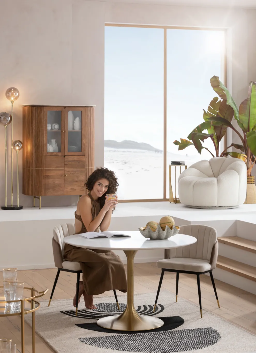 Eetkamerstoel Hojas Beige