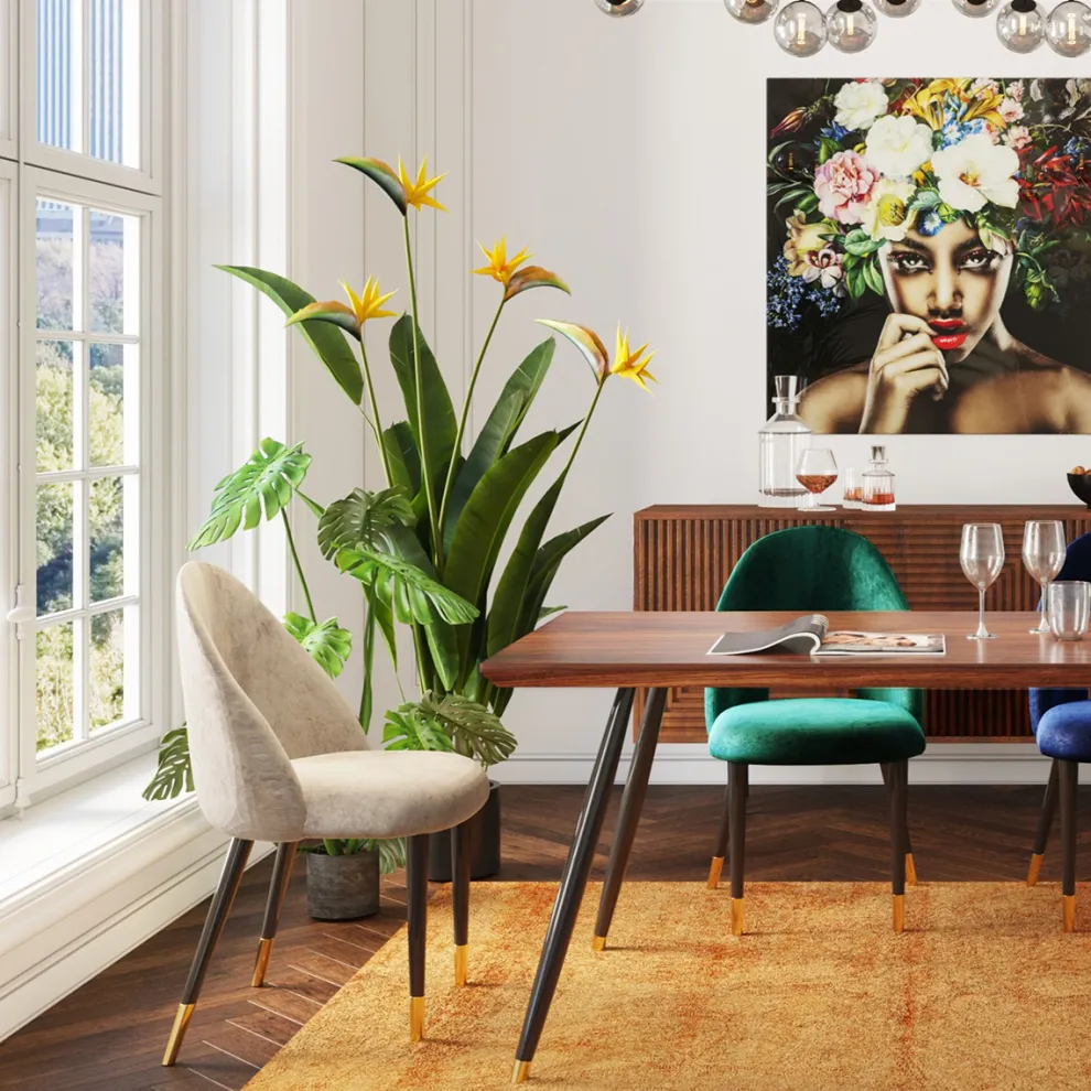 Eetkamerstoel Iris Fluweel Taupe (set Van 2)