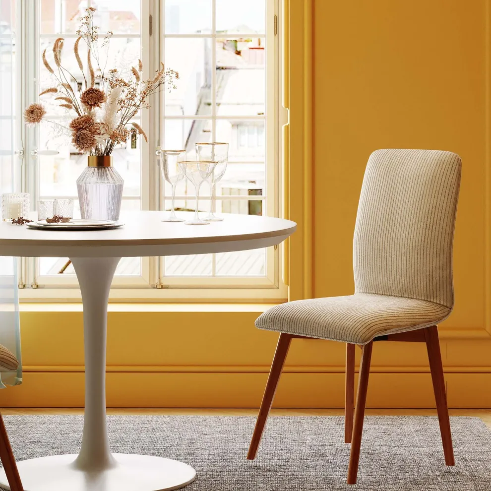 Eetkamerstoel Lara Cord Creme