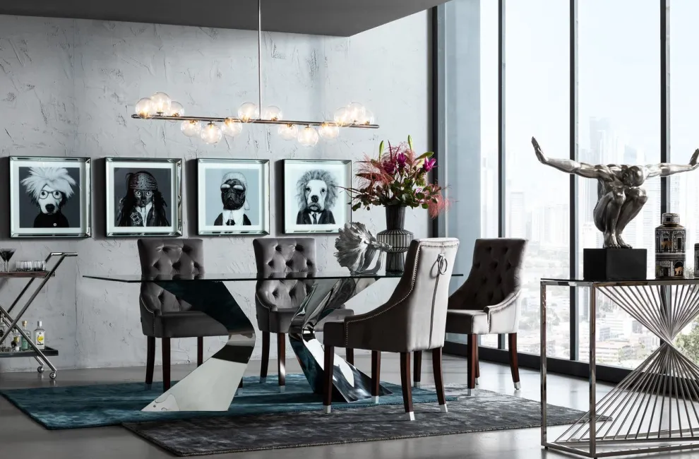 Eetkamerstoel Prince Fluweel Grijs