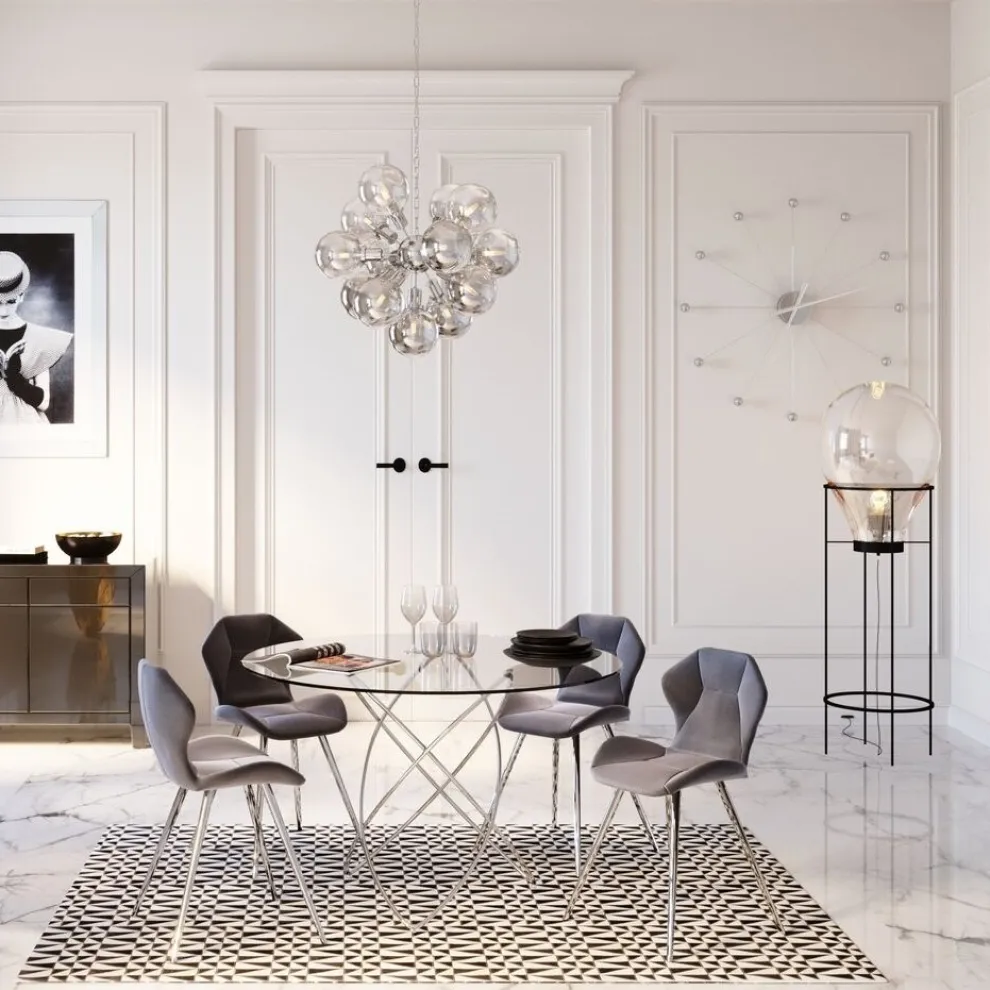 Eetkamerstoel Viva Grijs Chroom