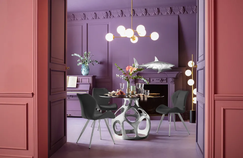 Eetkamerstoel Viva Grijs Chroom