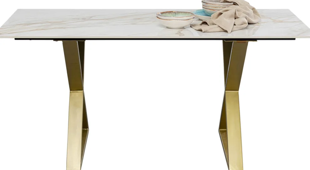 Eettafel Eternity Cross Brass 160x80cm