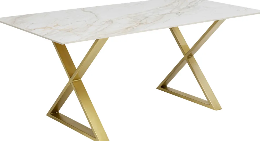 Eettafel Eternity Cross Brass 180x90cm