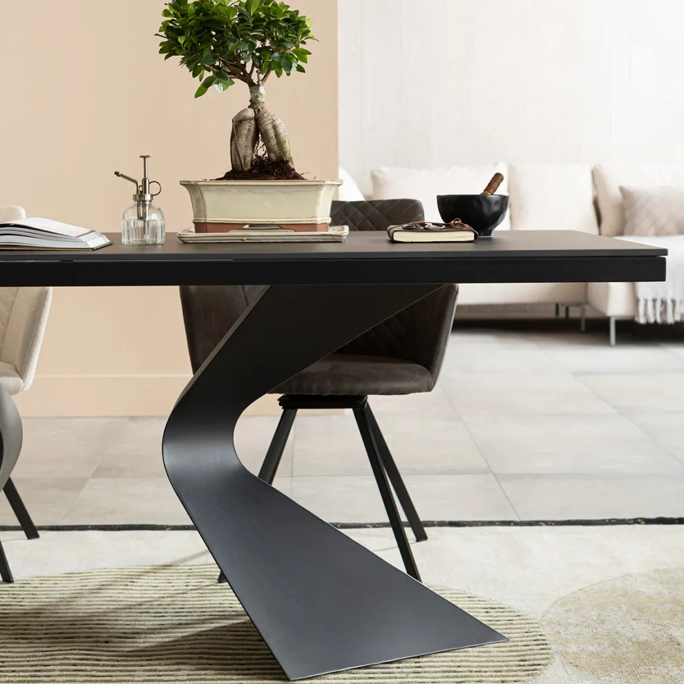 Eettafel Gloria Black Ceramic Black 200x100cm