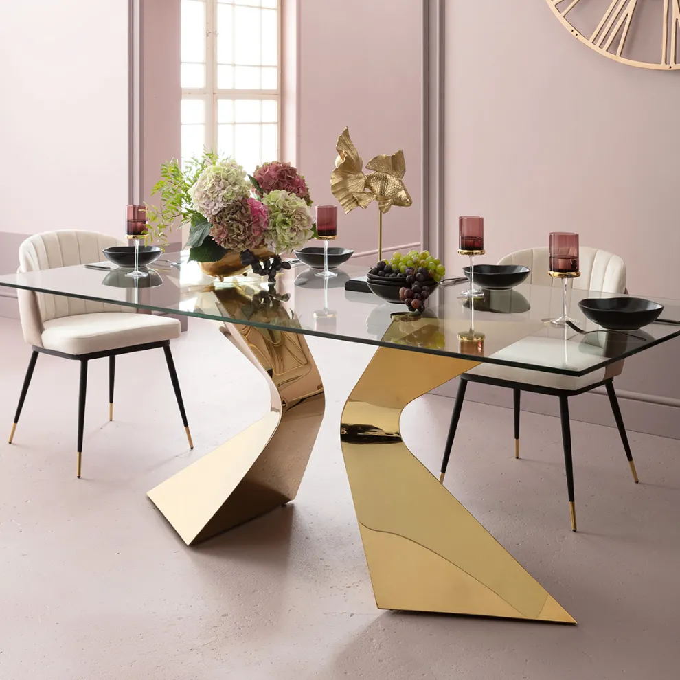 Eettafel Gloria Goud 200x100cm