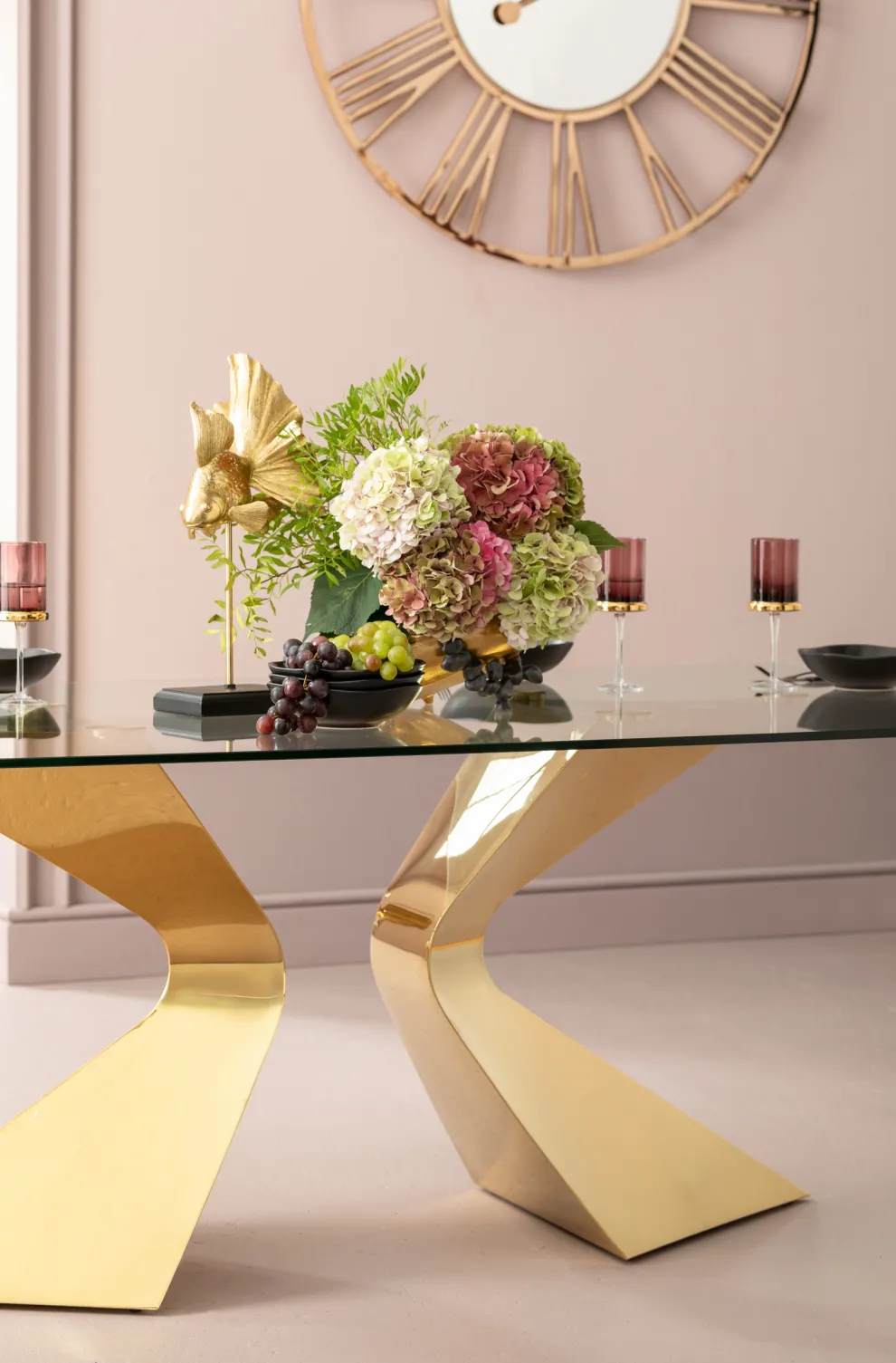 Eettafel Gloria Goud 200x100cm