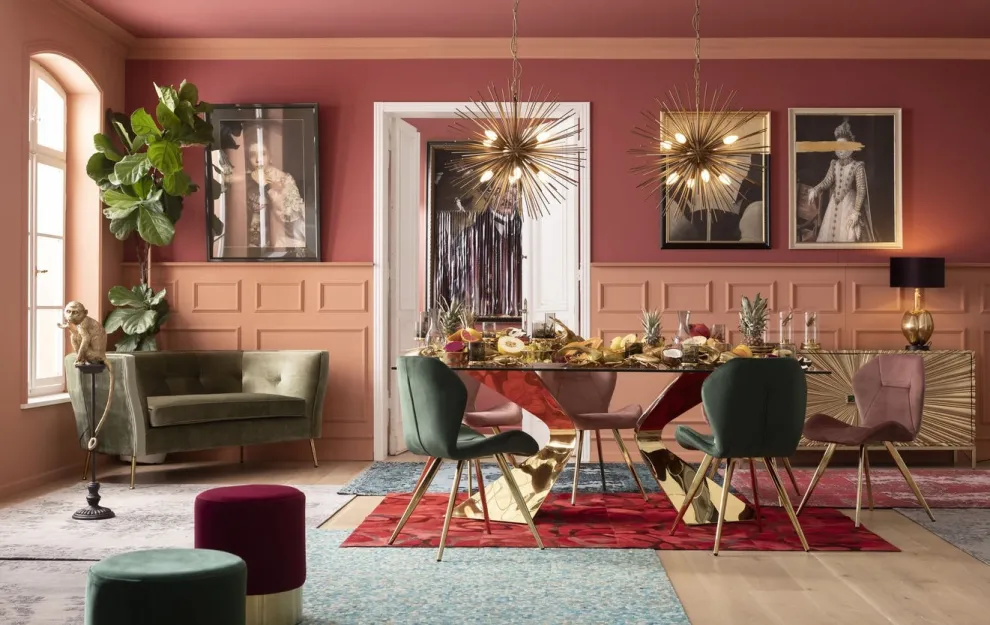 Eettafel Gloria Goud 200x100cm