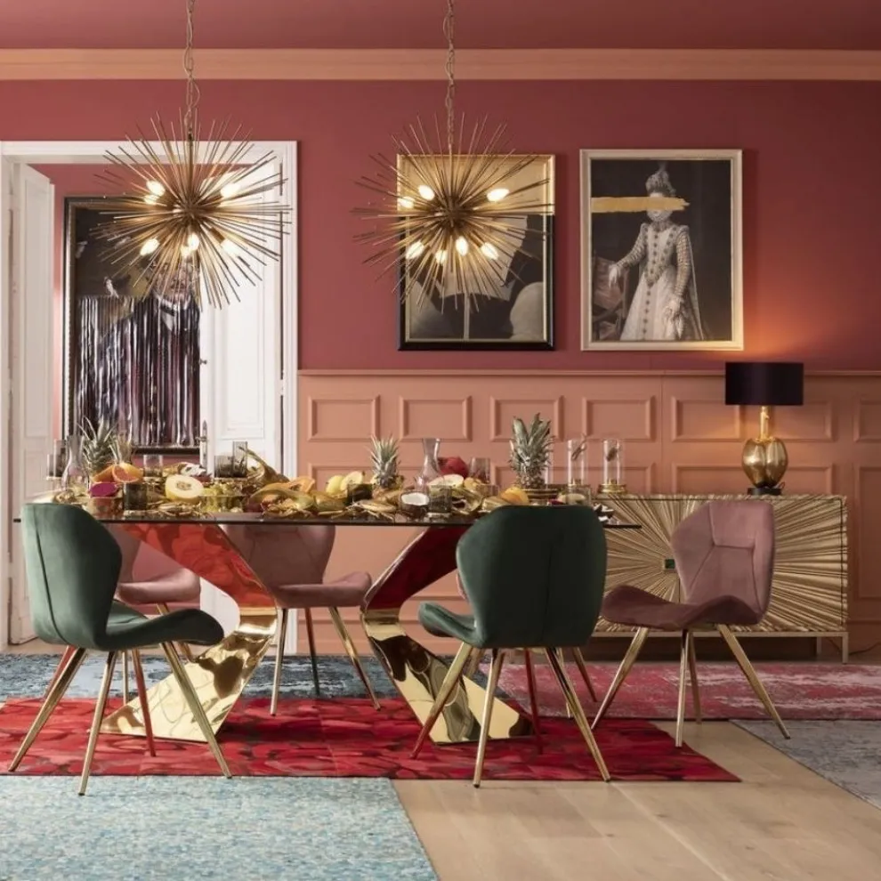 Eettafel Gloria Goud 200x100cm