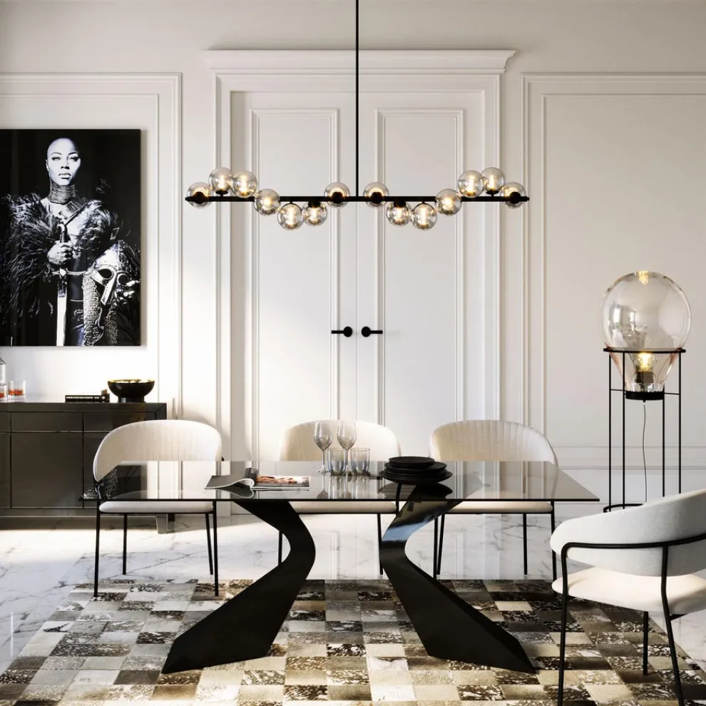 Eettafel Gloria Zwart 200x100cm