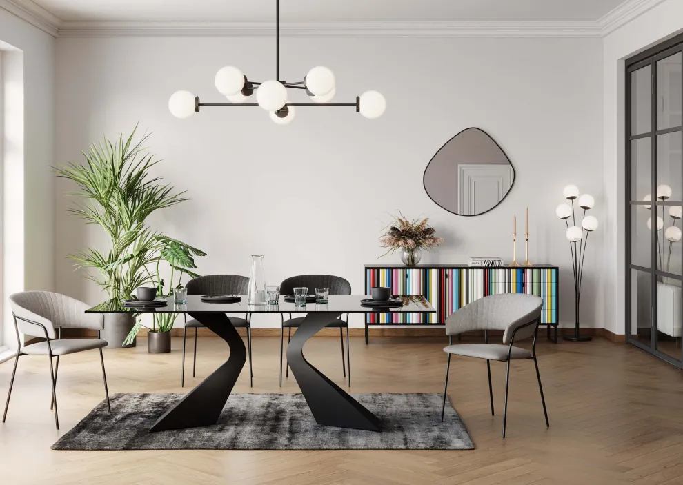 Eettafel Gloria Zwart 200x100cm