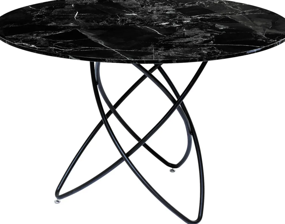 Eettafel Molekular Black Marble Glass 120cm