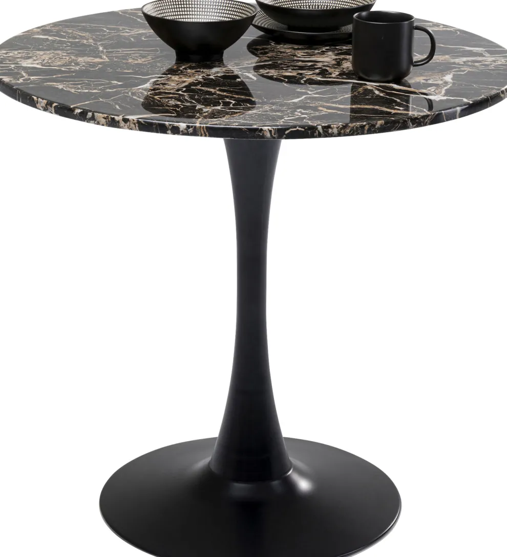 Eettafel Schickeria Marble Black Ø80cm