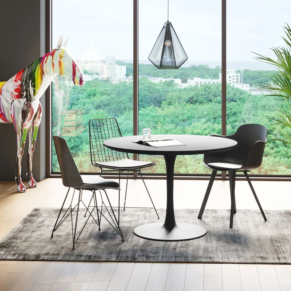 Eettafel Schickeria Zwart Ø110cm