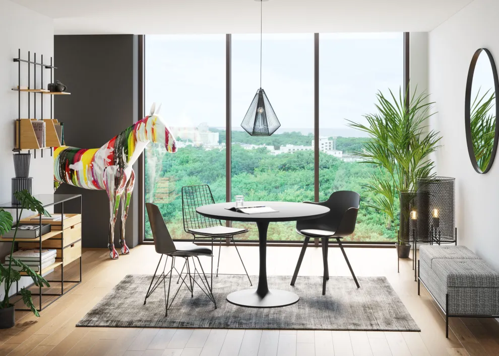 Eettafel Schickeria Zwart Ø110cm