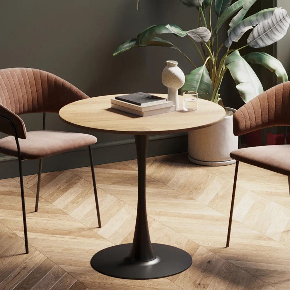 Eettafel Schickeria Oak Black 80cm