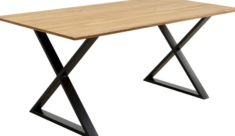 Eettafel Symphony Oak Cross Black 180x90cm
