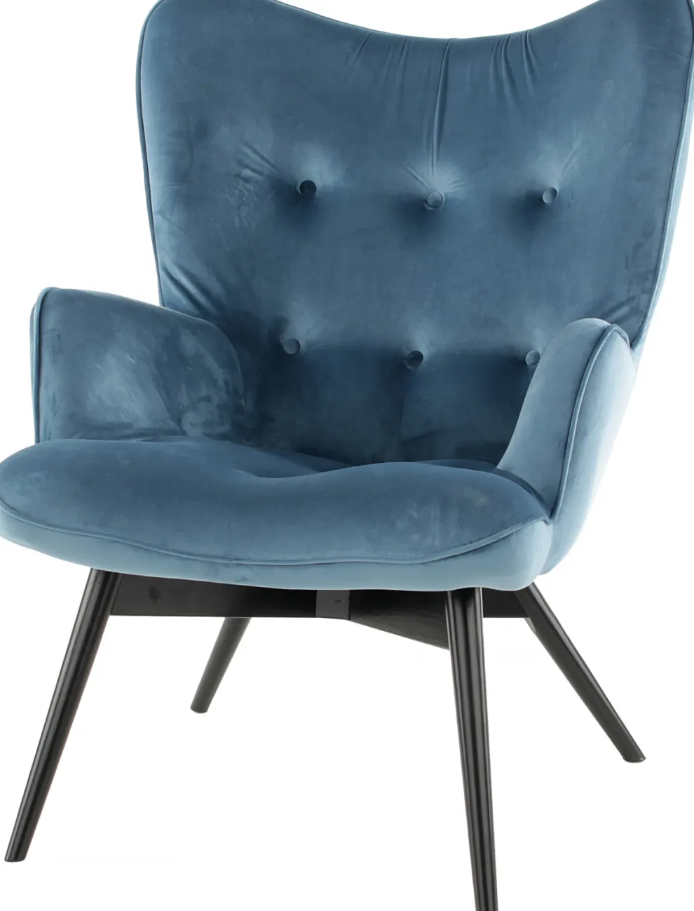 Fauteuil Black Vicky Fluweel Petrol-Blauw