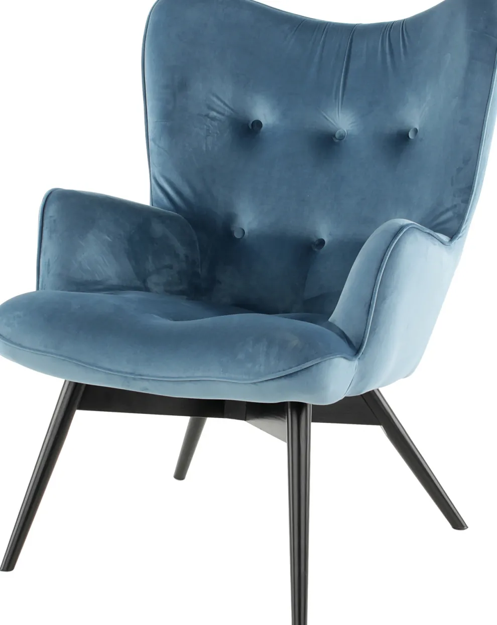Fauteuil Black Vicky Fluweel Petrol-Blauw