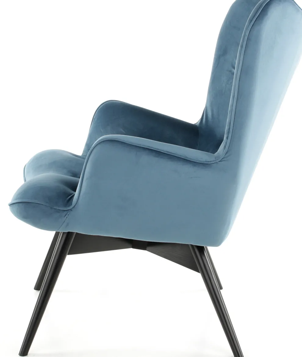 Fauteuil Black Vicky Fluweel Petrol-Blauw