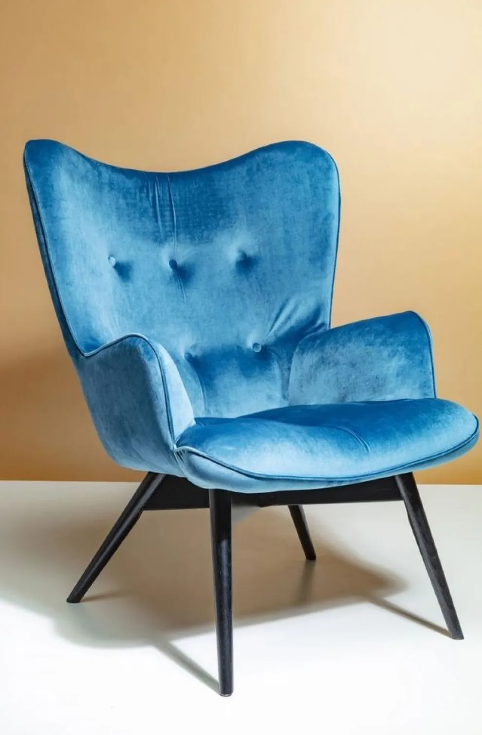 Fauteuil Black Vicky Fluweel Petrol-Blauw