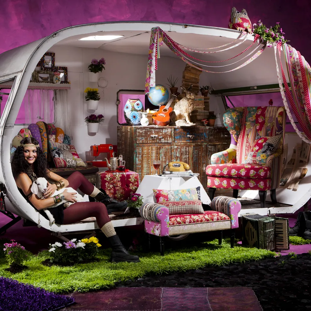 Fauteuil Patchwork Rood